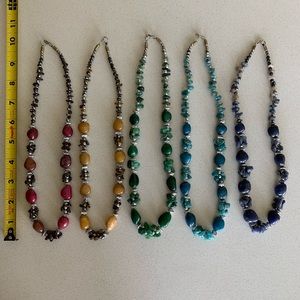 Indian Necklaces / Rainbow Stones / Set of 5